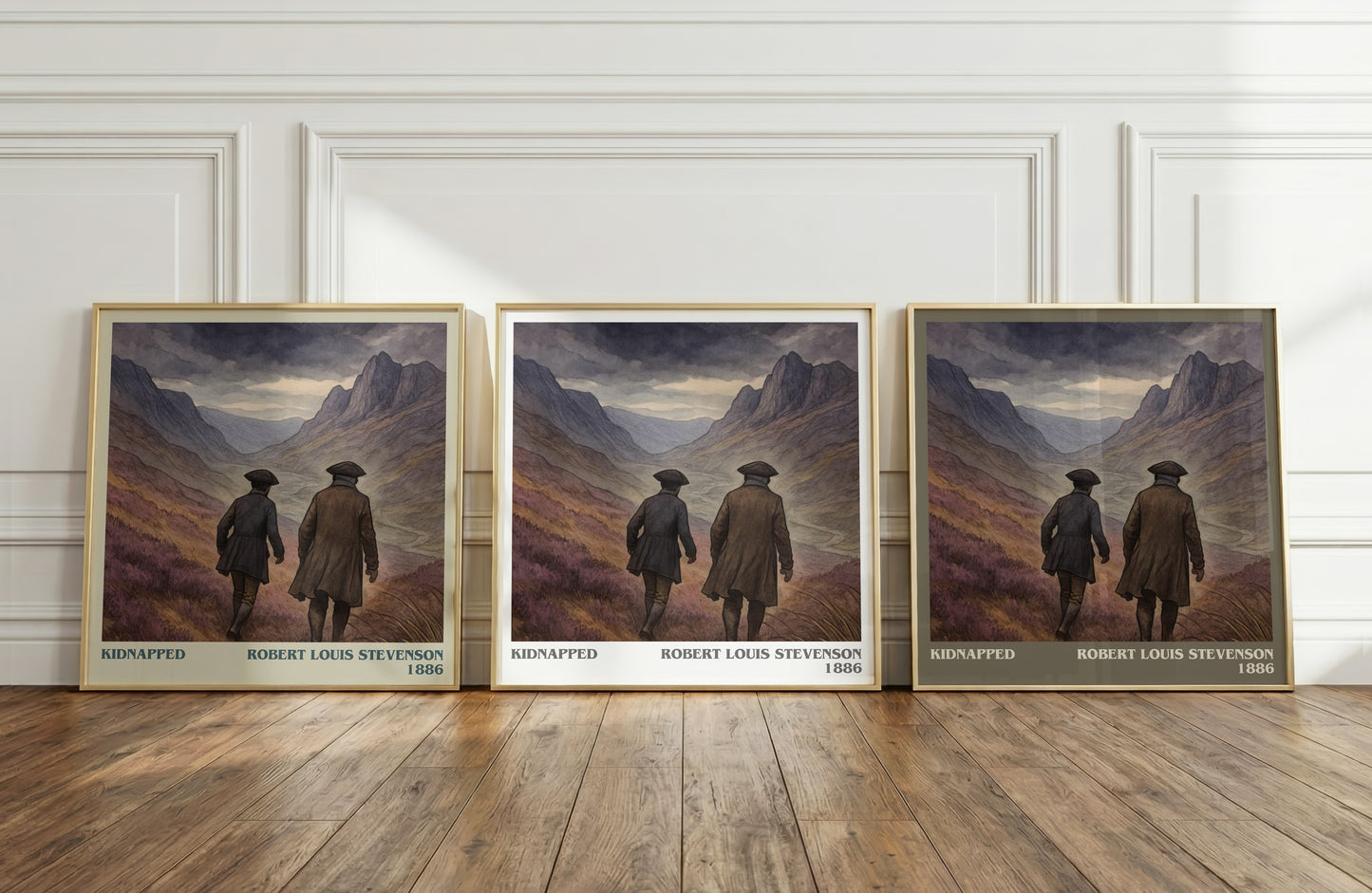 Kidnapped literary art print colour and style options – Robert Louis Stevenson book art