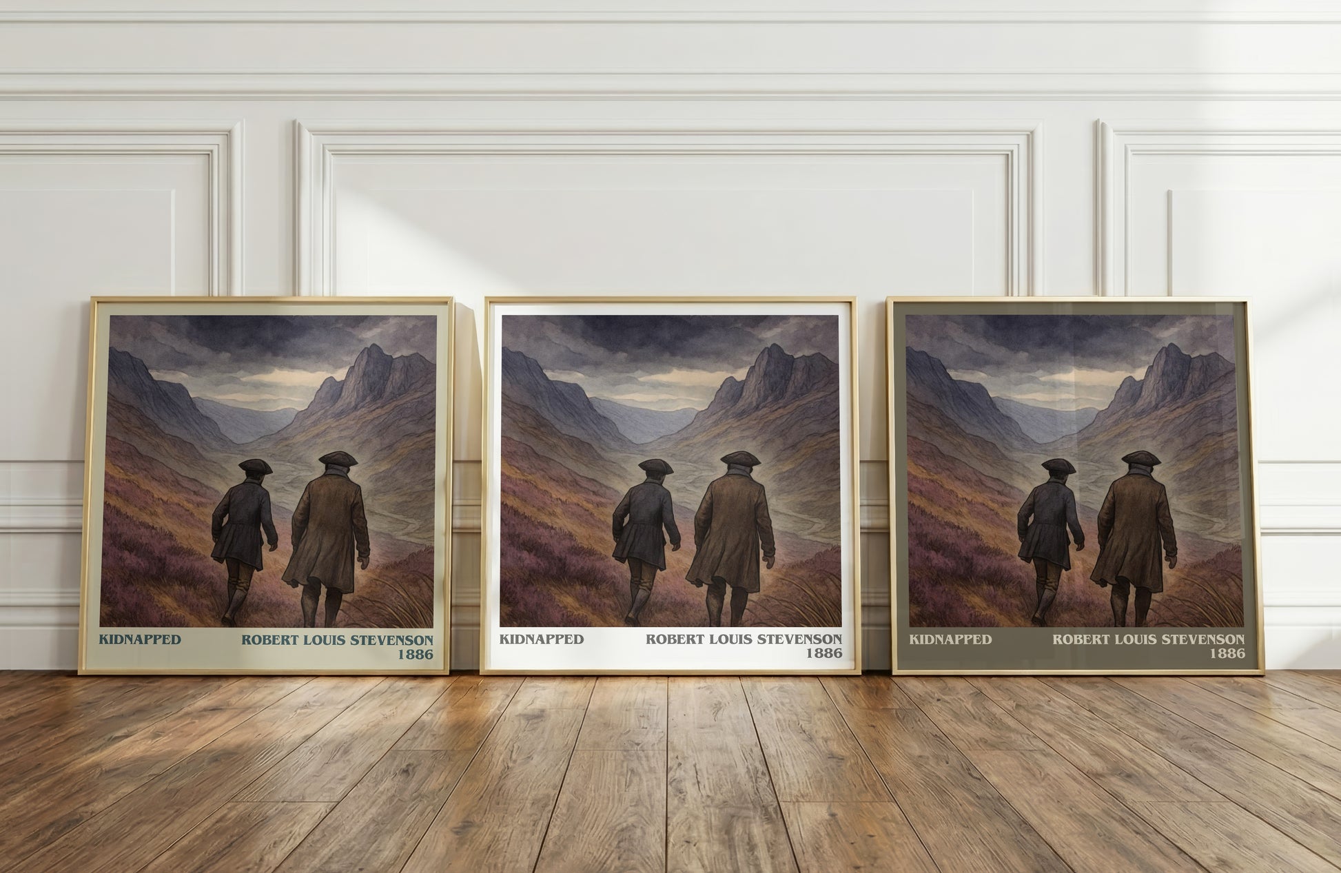 Kidnapped literary art print colour and style options – Robert Louis Stevenson book art