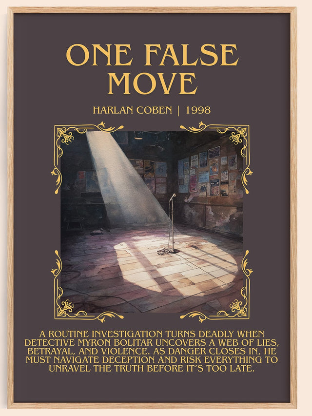 One False Move Minimalist Book Poster by Harlan Coben