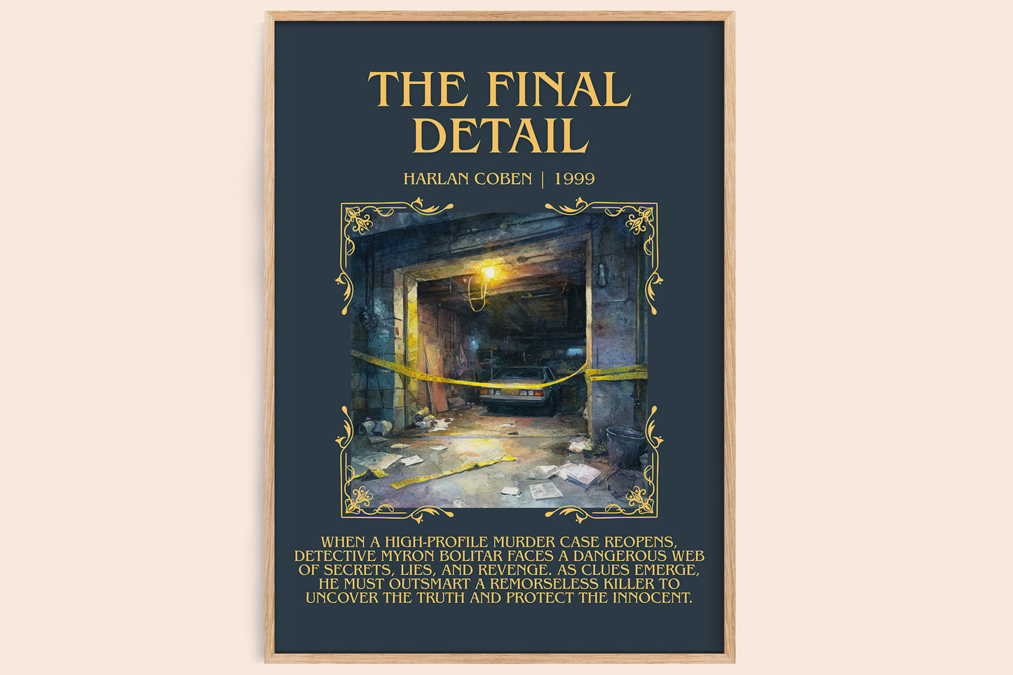 The Final Detail minimalist book poster by Harlan Coben – framed literary art print