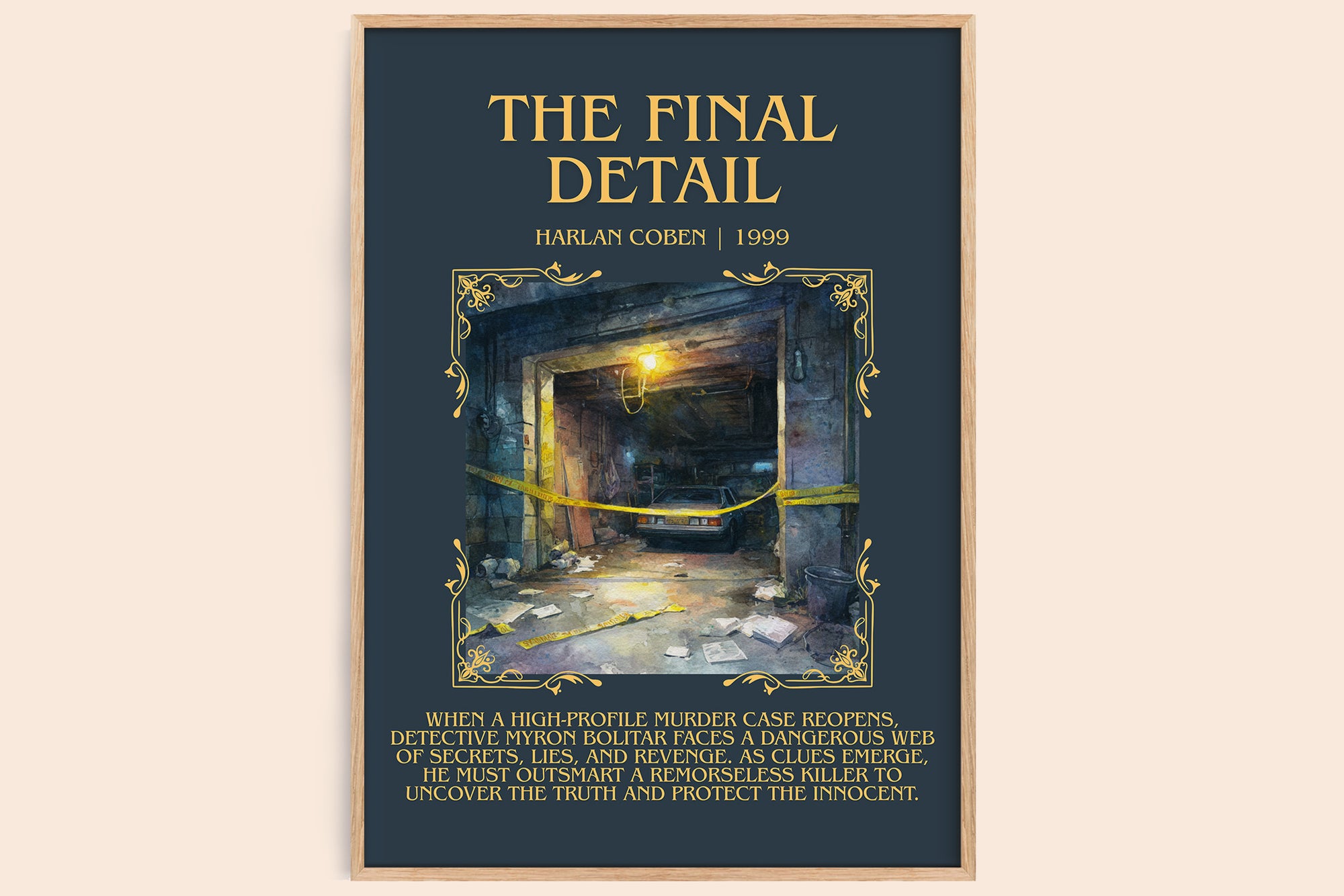The Final Detail minimalist book poster by Harlan Coben – framed literary art print