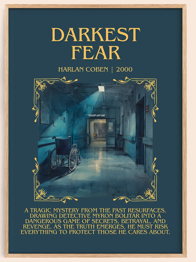 Darkest Fear Minimalist Book Poster by Harlan Coben