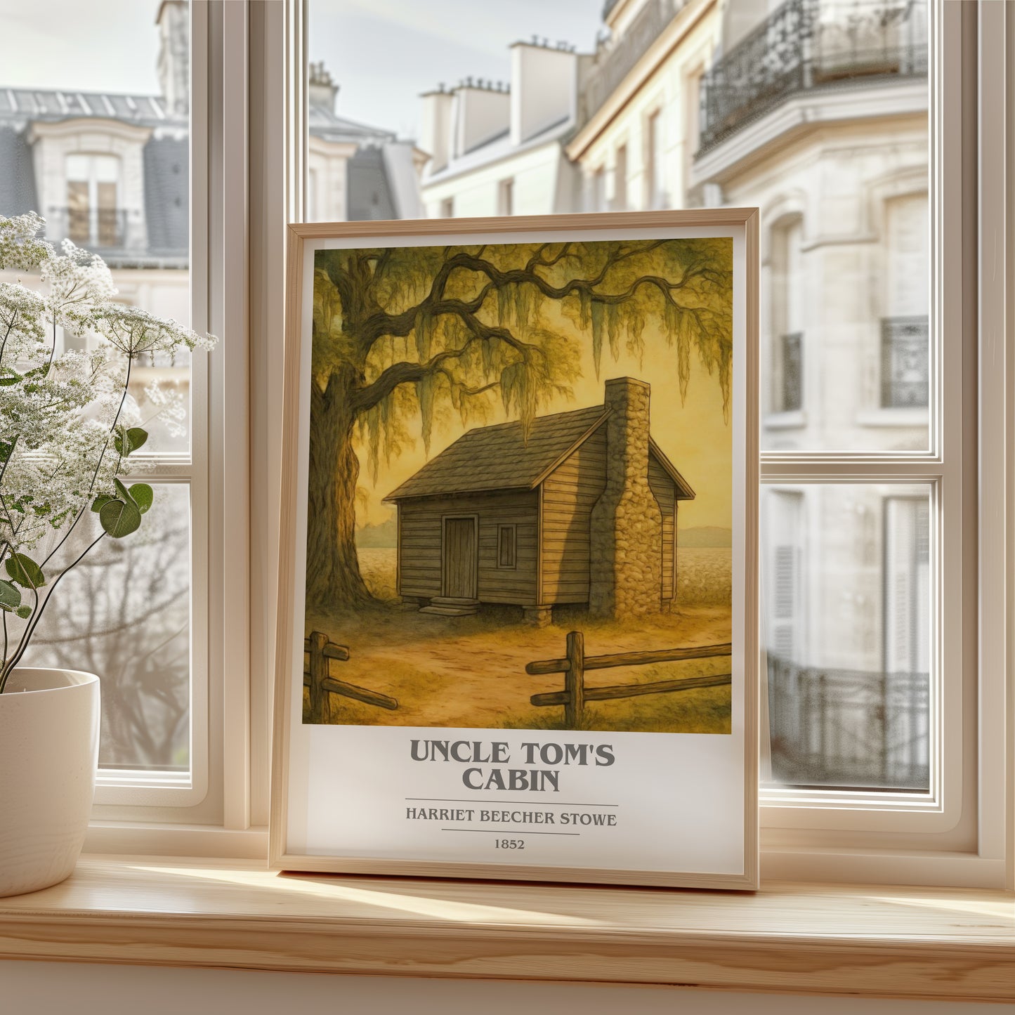 Uncle Tom's Cabin book cover poster colour and style options – Harriet Beecher Stowe book art