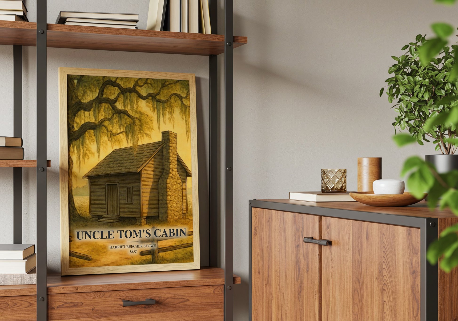 Uncle Tom'S Cabin book watercolour illustration paper finish options – matte satin gloss