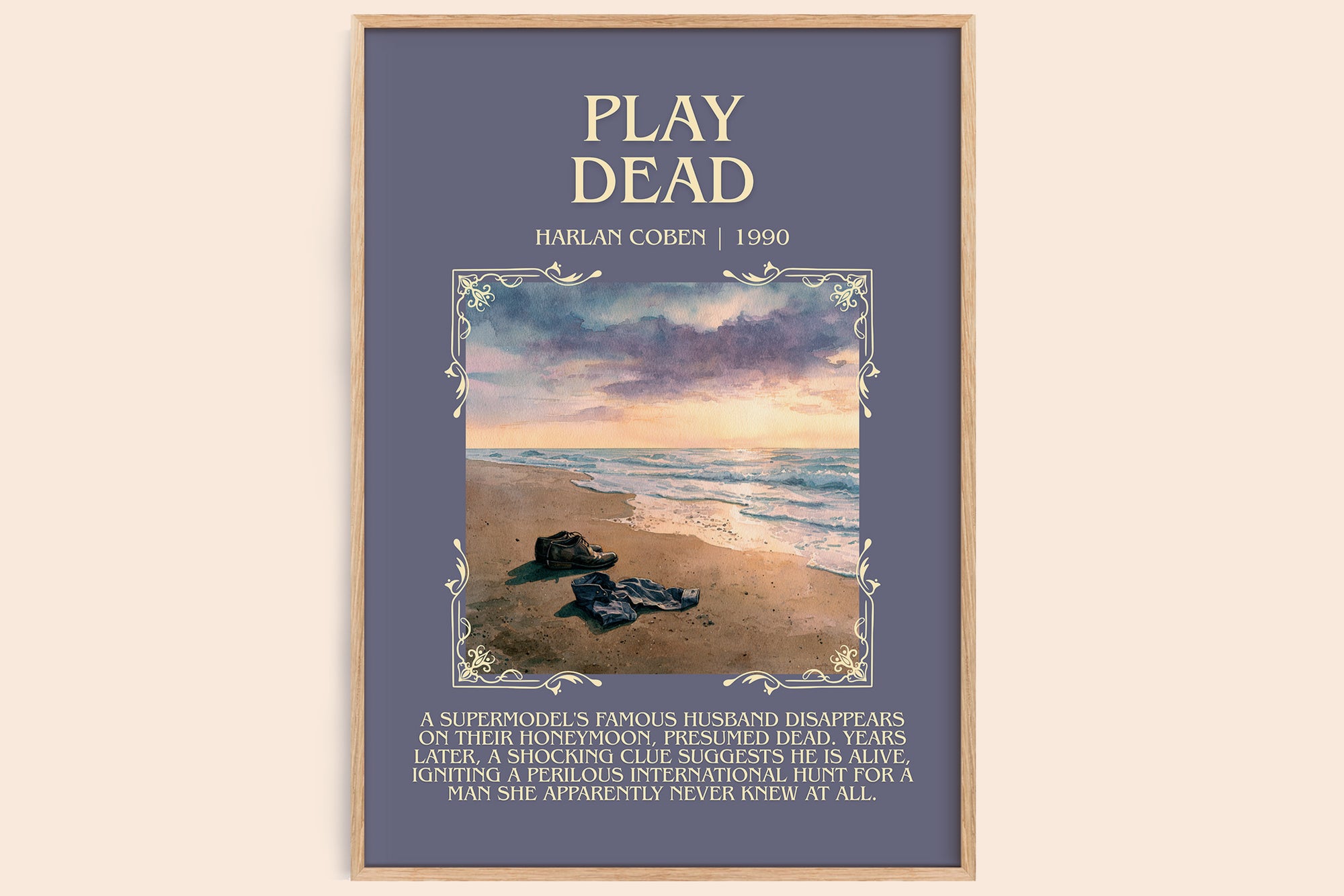 Play Dead minimalist book poster by Harlan Coben – framed literary art print