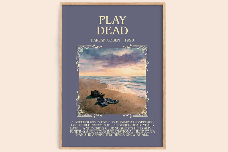 Play Dead minimalist book poster by Harlan Coben – framed literary art print