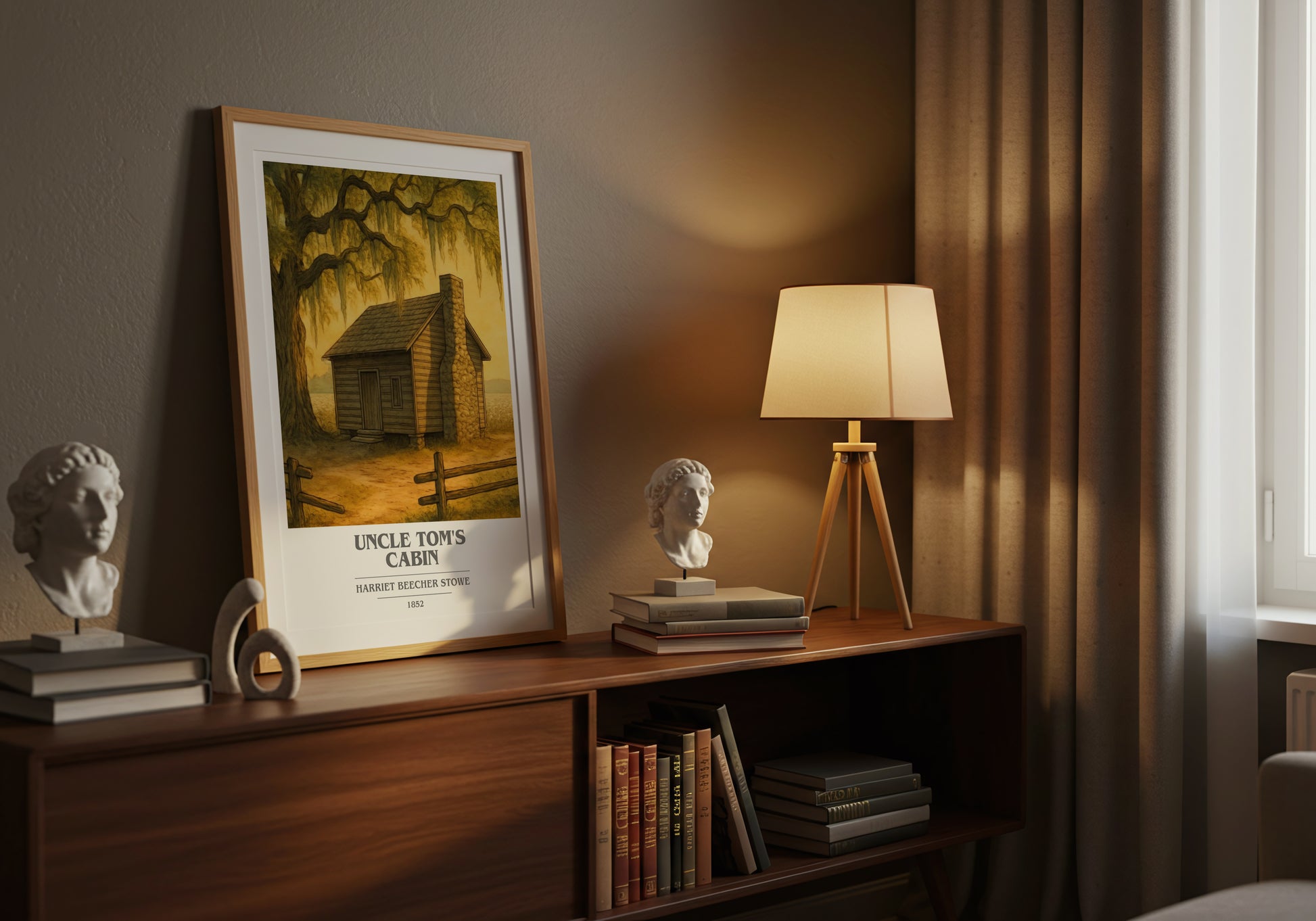 Uncle Tom's Cabin book cover book poster framed on wall – historical fiction wall art