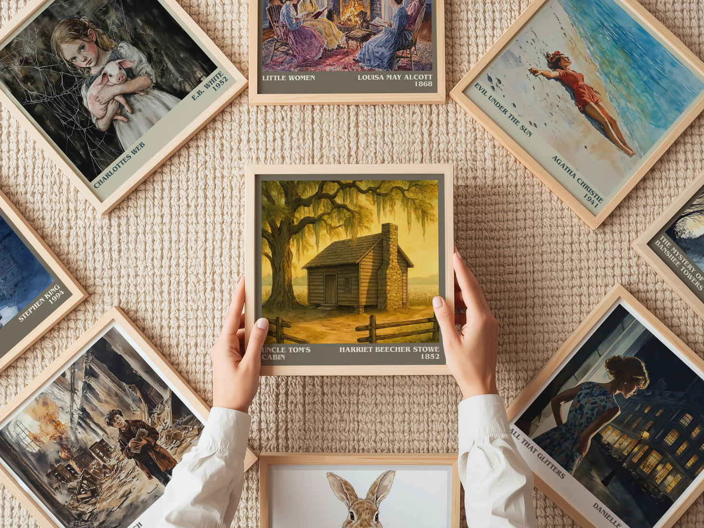 Uncle Tom's Cabin literary book poster framed on wall – historical fiction wall art