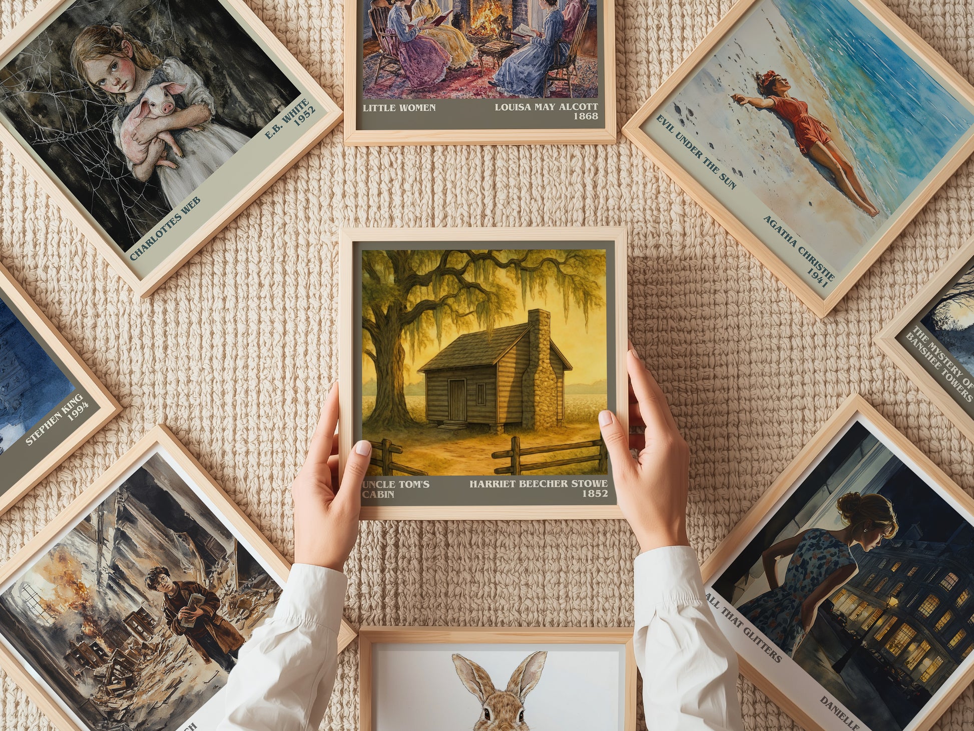 Uncle Tom's Cabin literary book poster framed on wall – historical fiction wall art