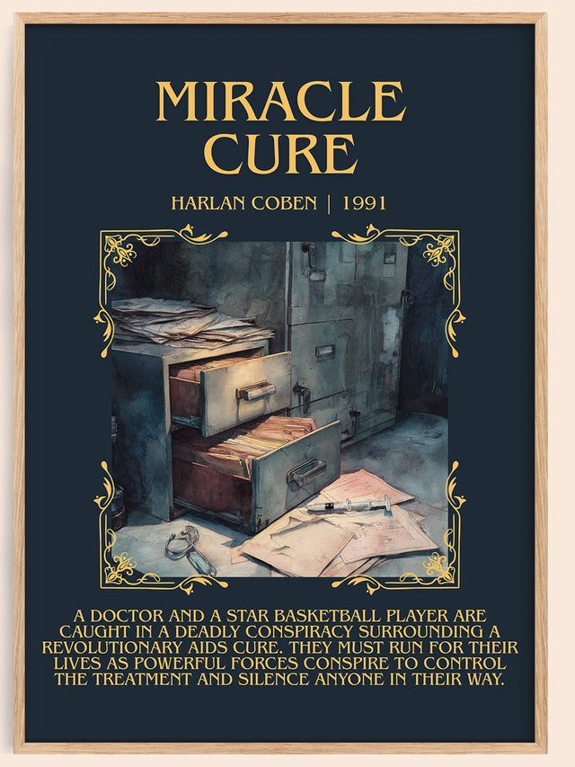 Miracle Cure Minimalist Book Poster by Harlan Coben