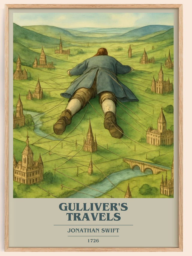 Gulliver's Travels Book Cover Poster by Jonathan Swift