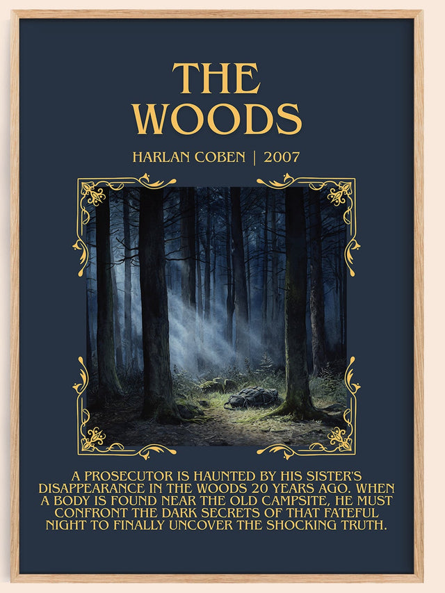 The Woods Minimalist Book Poster by Harlan Coben