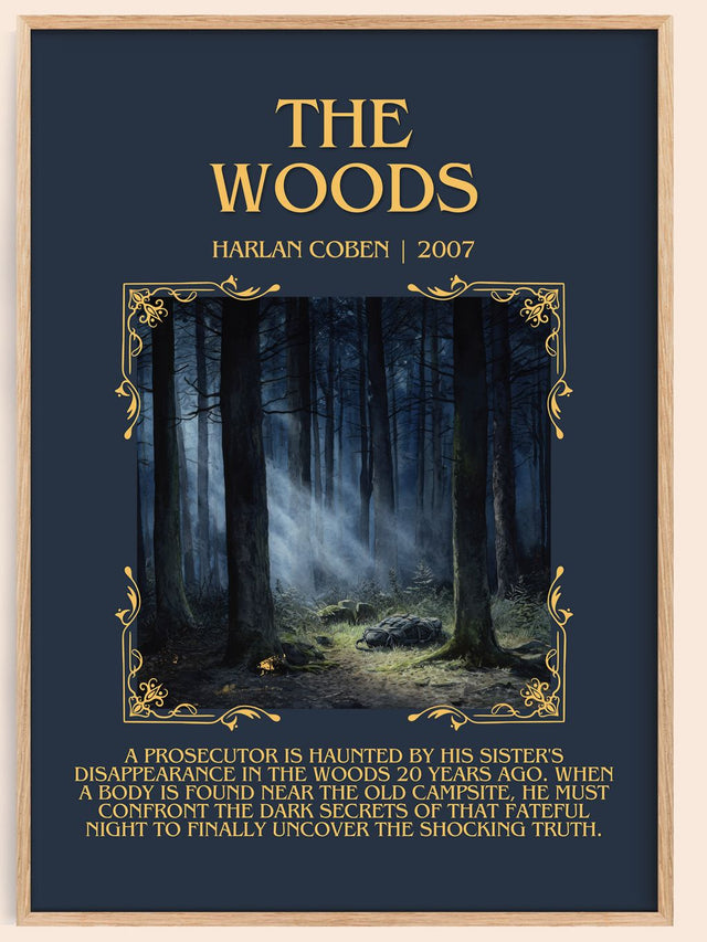 The Woods Minimalist Book Poster by Harlan Coben