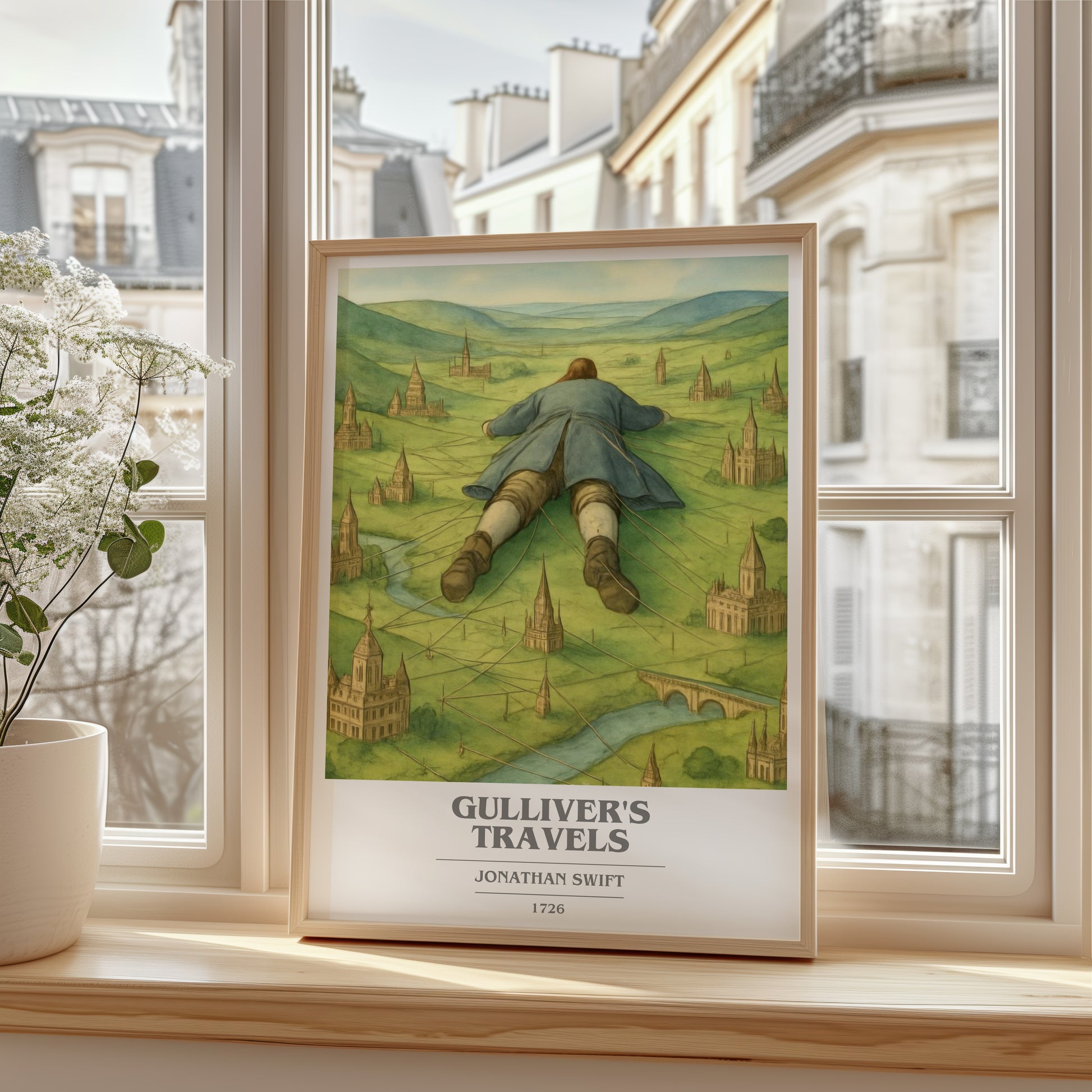Gulliver's Travels book cover poster colour and style options – Jonathan Swift book art