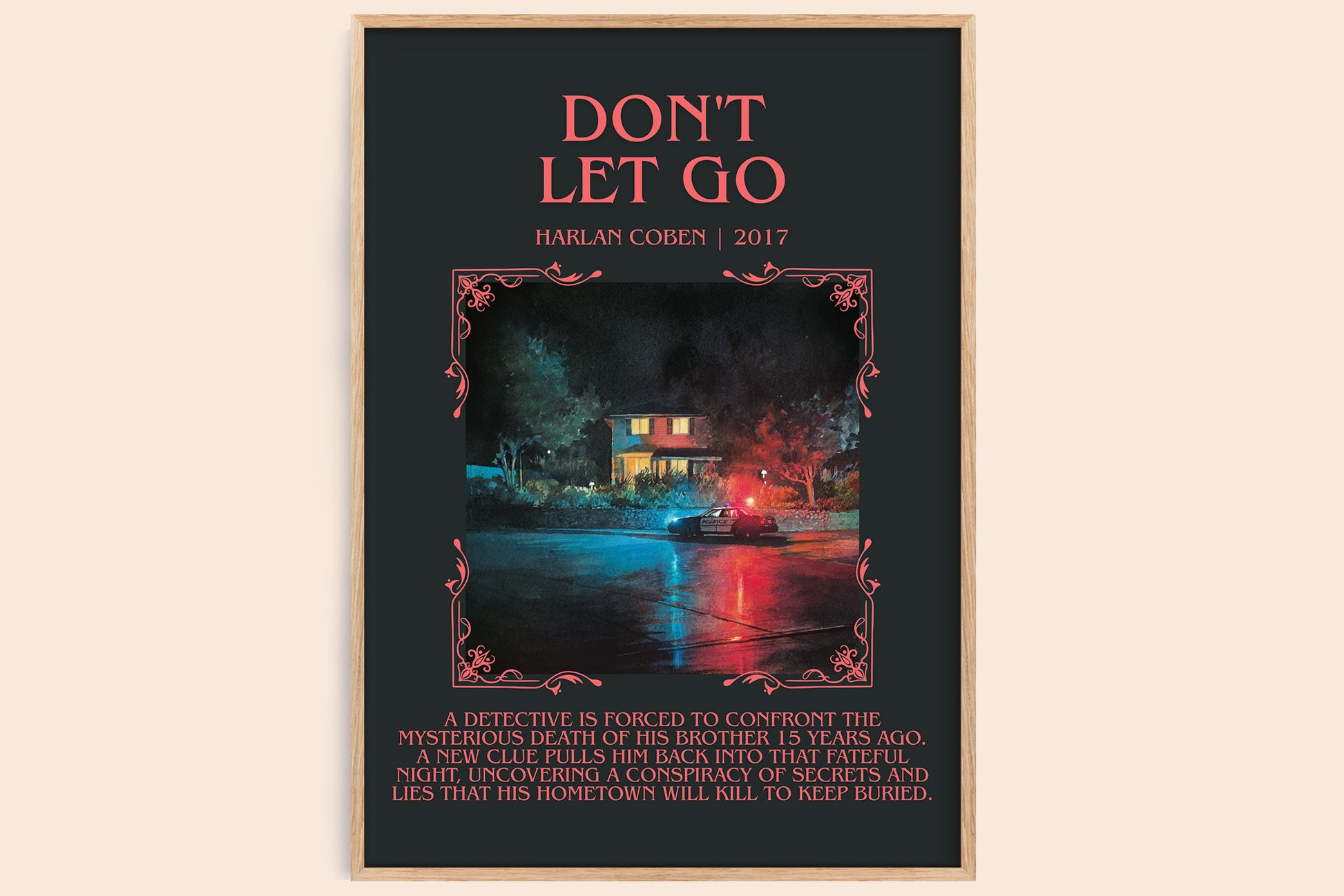 Don't Let Go minimalist book poster by Harlan Coben – framed literary art print