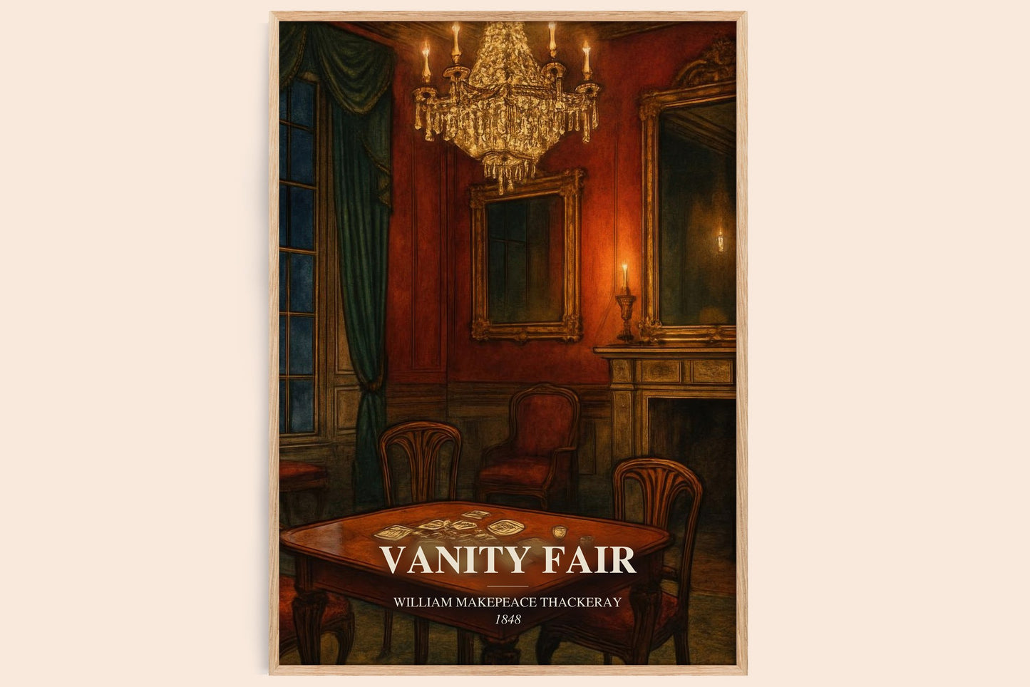 Vanity Fair bookish book poster by William Makepeace Thackeray – framed literary art print