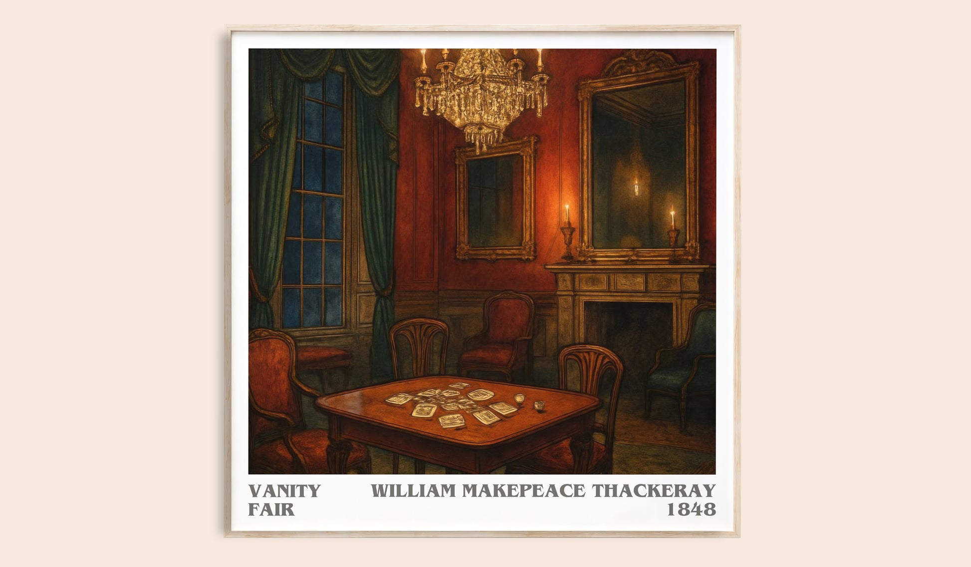 Vanity Fair literary book poster by William Makepeace Thackeray – framed literary art print