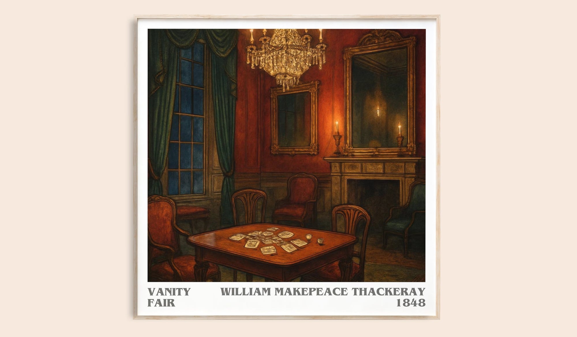 Vanity Fair literary book poster by William Makepeace Thackeray – framed literary art print