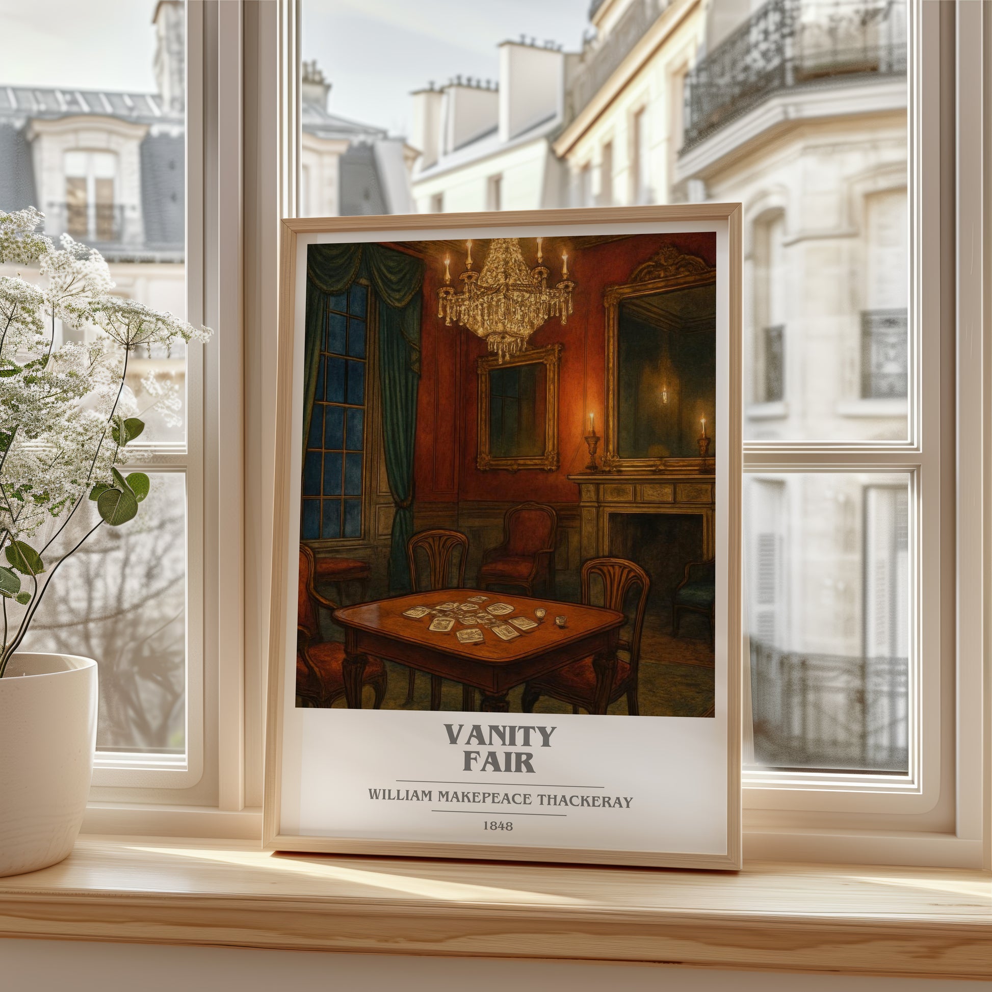 Vanity Fair book cover poster colour and style options – William Makepeace Thackeray book art