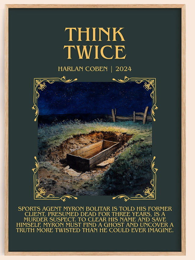 Think Twice Minimalist Book Poster by Harlan Coben