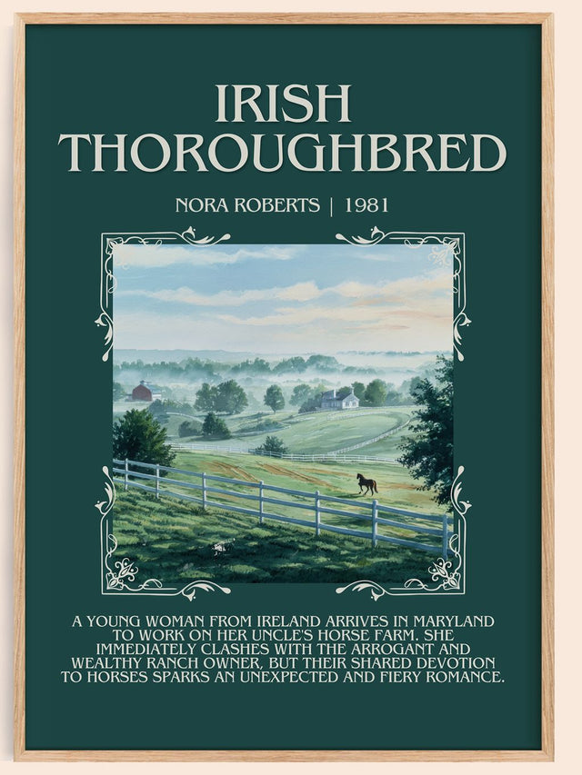 Irish Thoroughbred Minimalist Book Poster by Nora Roberts
