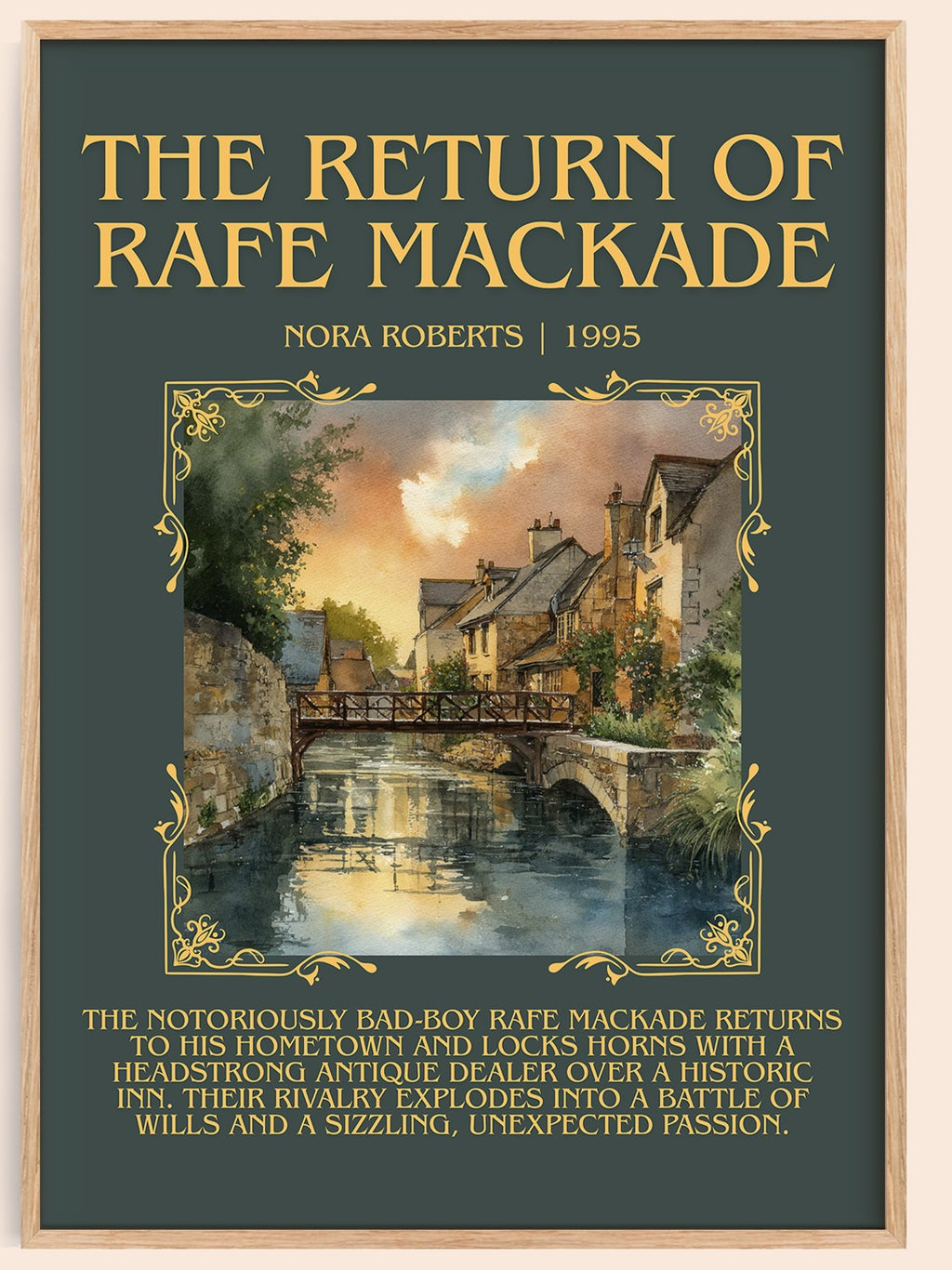 The Return of Rafe MacKade minimalist book poster by Nora Roberts – framed literary art print