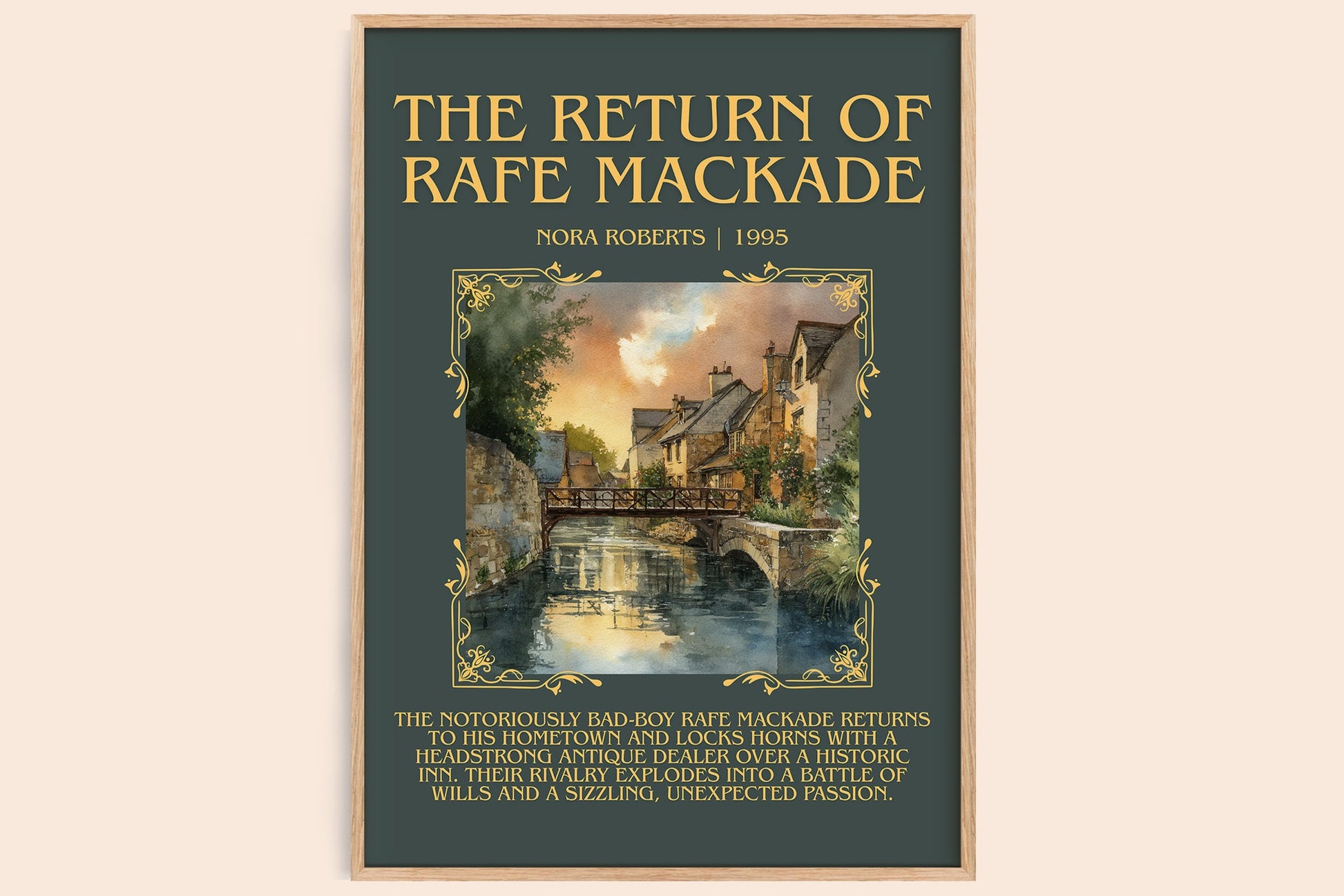 The Return of Rafe MacKade minimalist book poster by Nora Roberts – framed literary art print