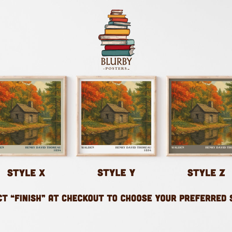 Walden literary print in frame leaning in hallway – non fiction wall art