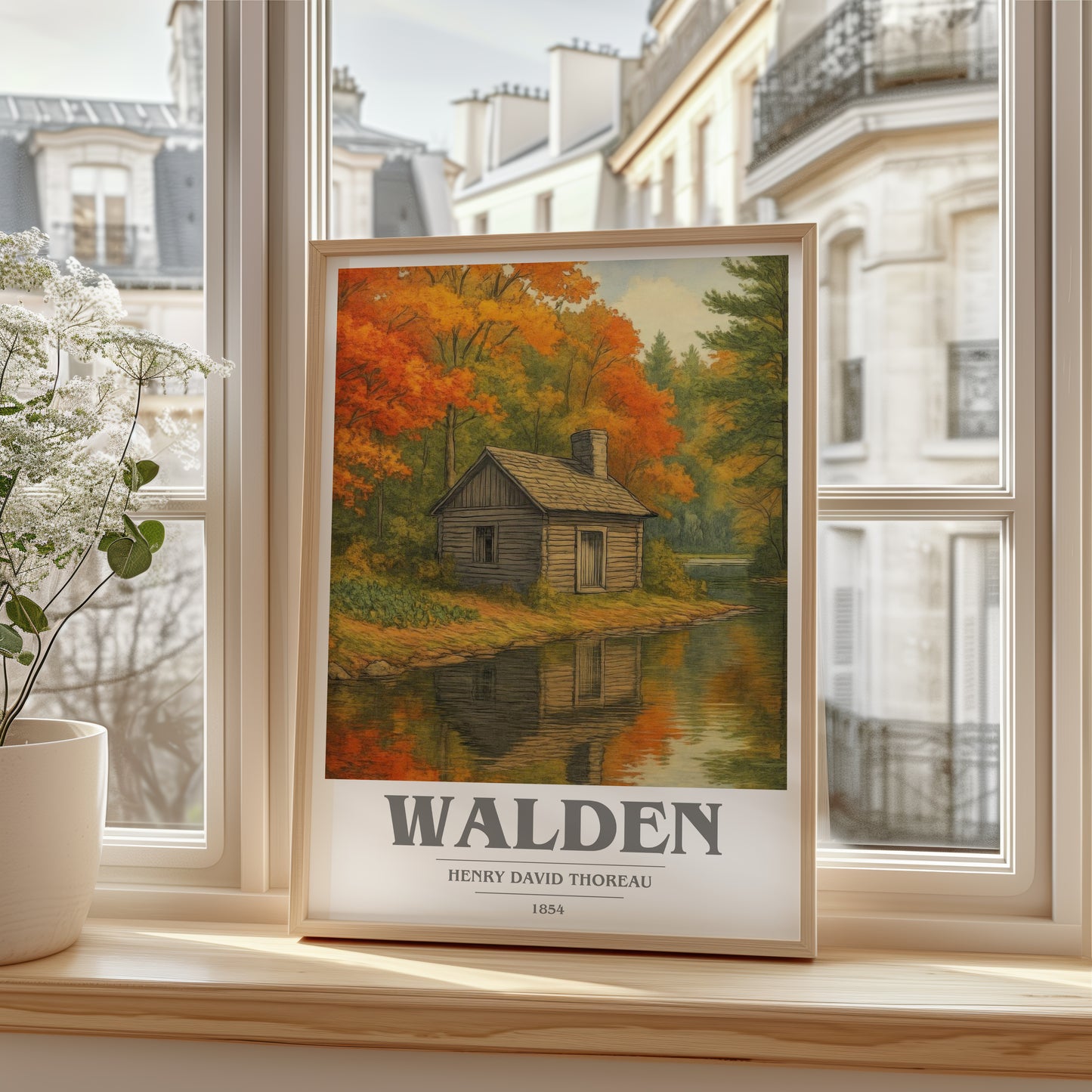Walden book cover poster colour and style options – Henry David Thoreau book art