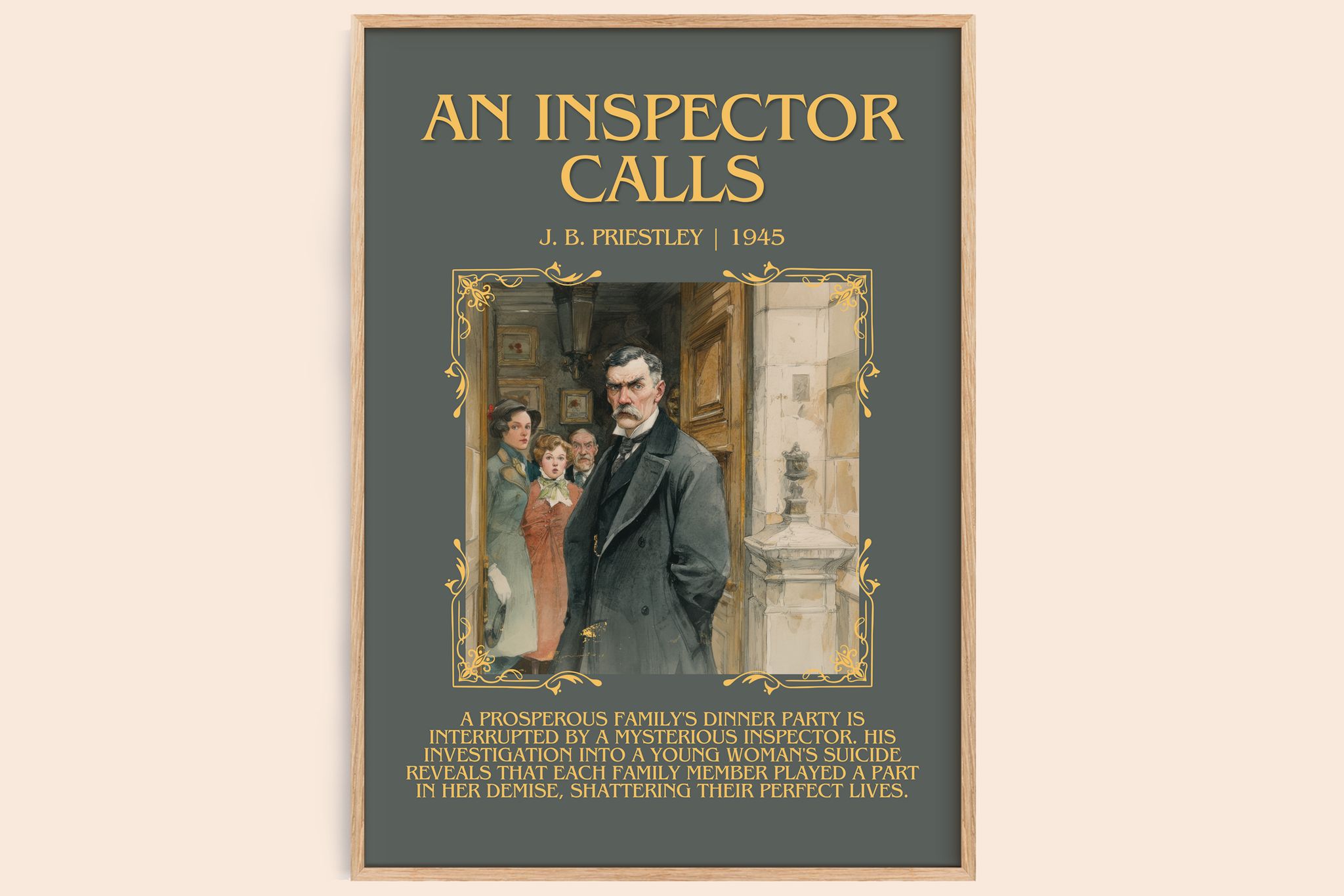 An Inspector Calls Minimalist Book Poster by J. B. Priestley
