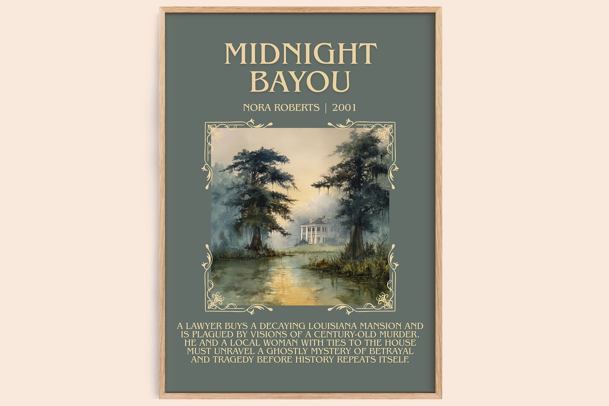 Midnight Bayou Minimalist Book Poster by Nora Roberts