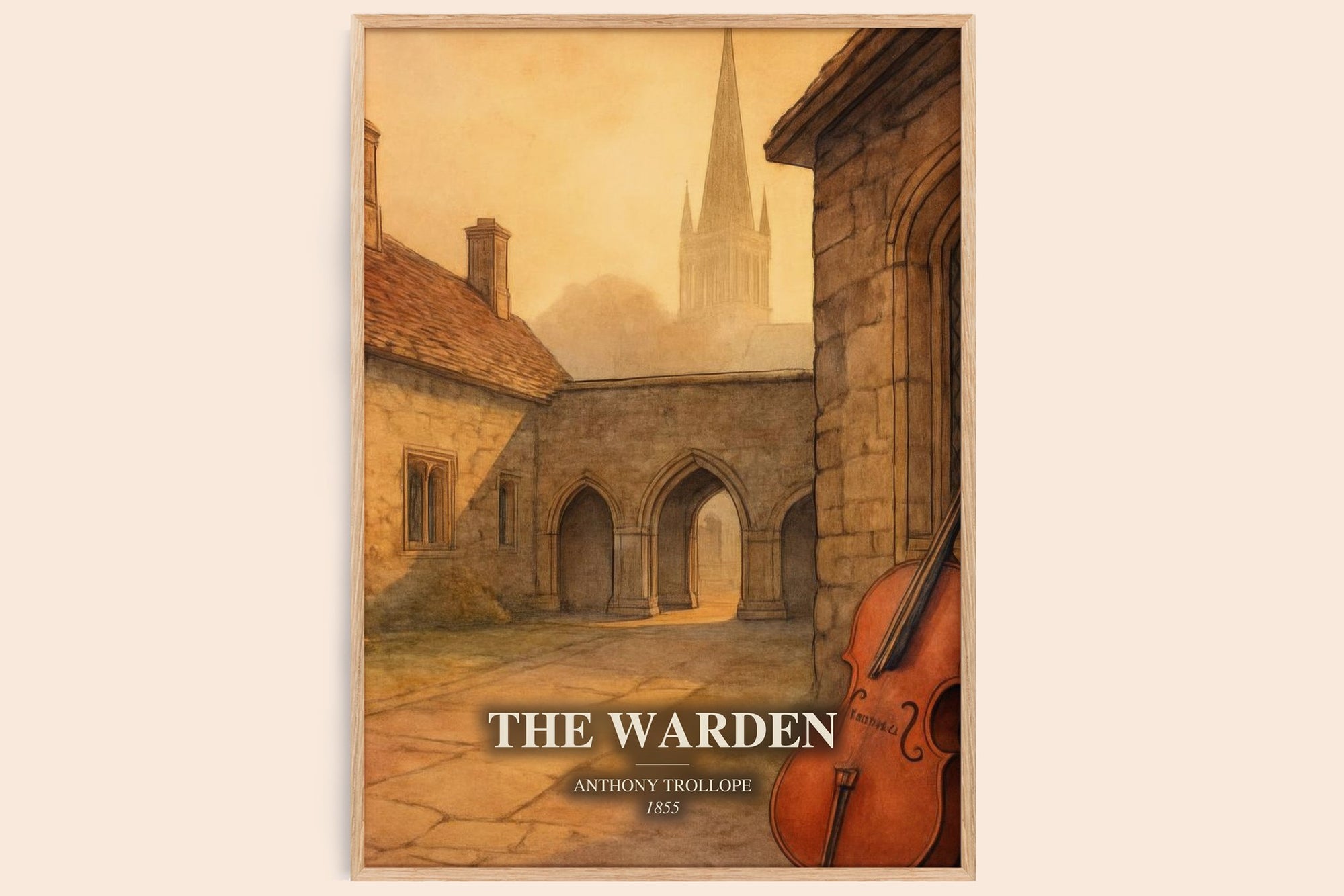 The Warden watercolour book poster by Anthony Trollope – framed literary art print