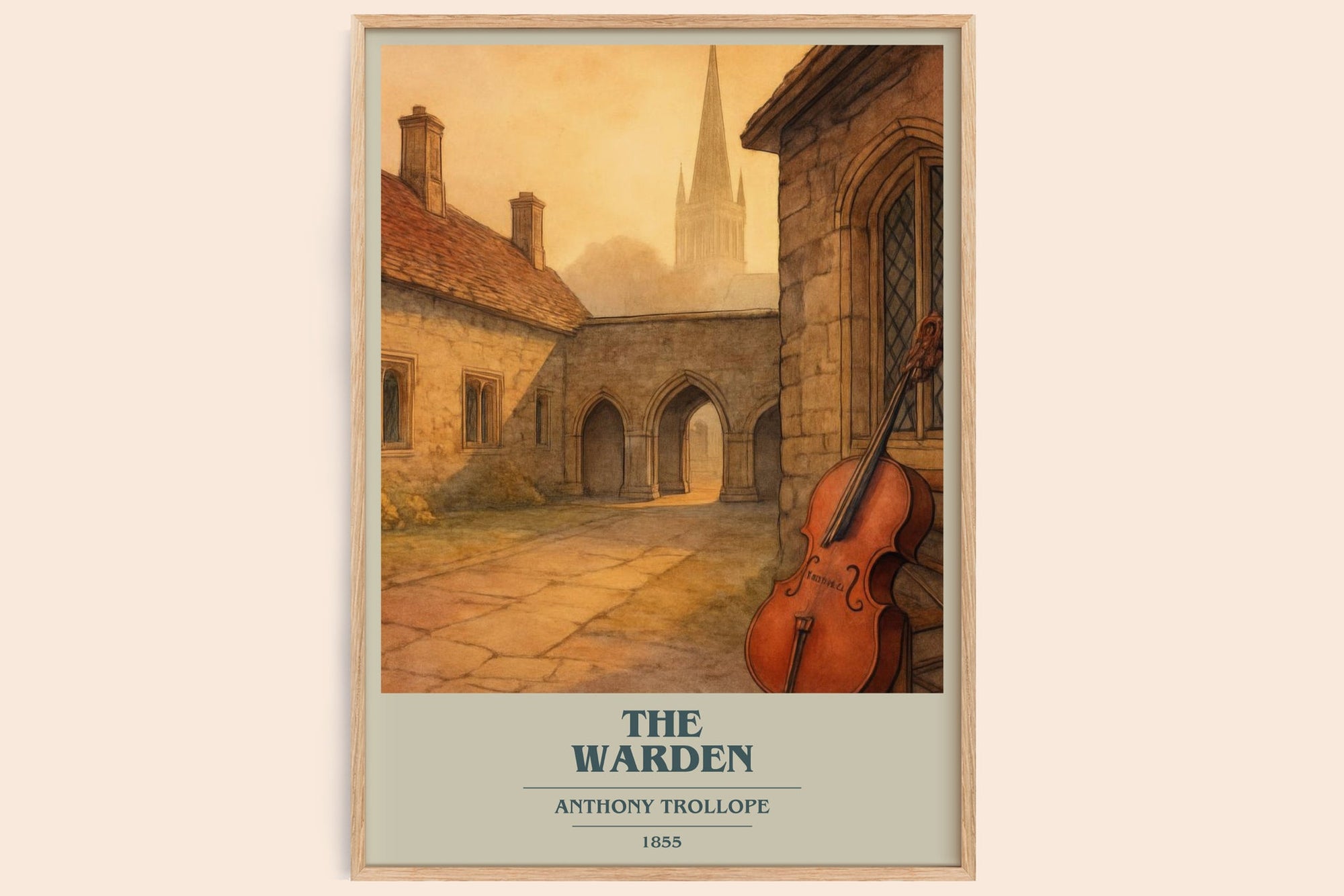 The Warden book cover book poster by Anthony Trollope – framed literary art print