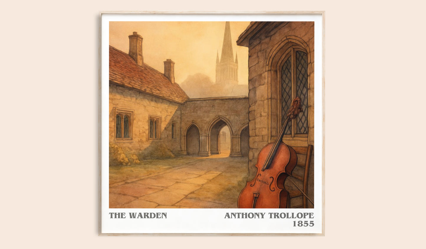 The Warden literary book poster by Anthony Trollope – framed literary art print