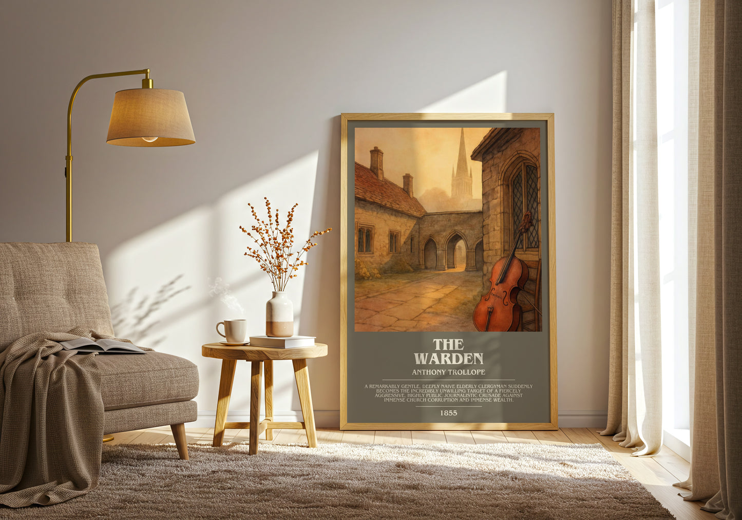 The Warden bookish print on bookshelf – Anthony Trollope fan gift