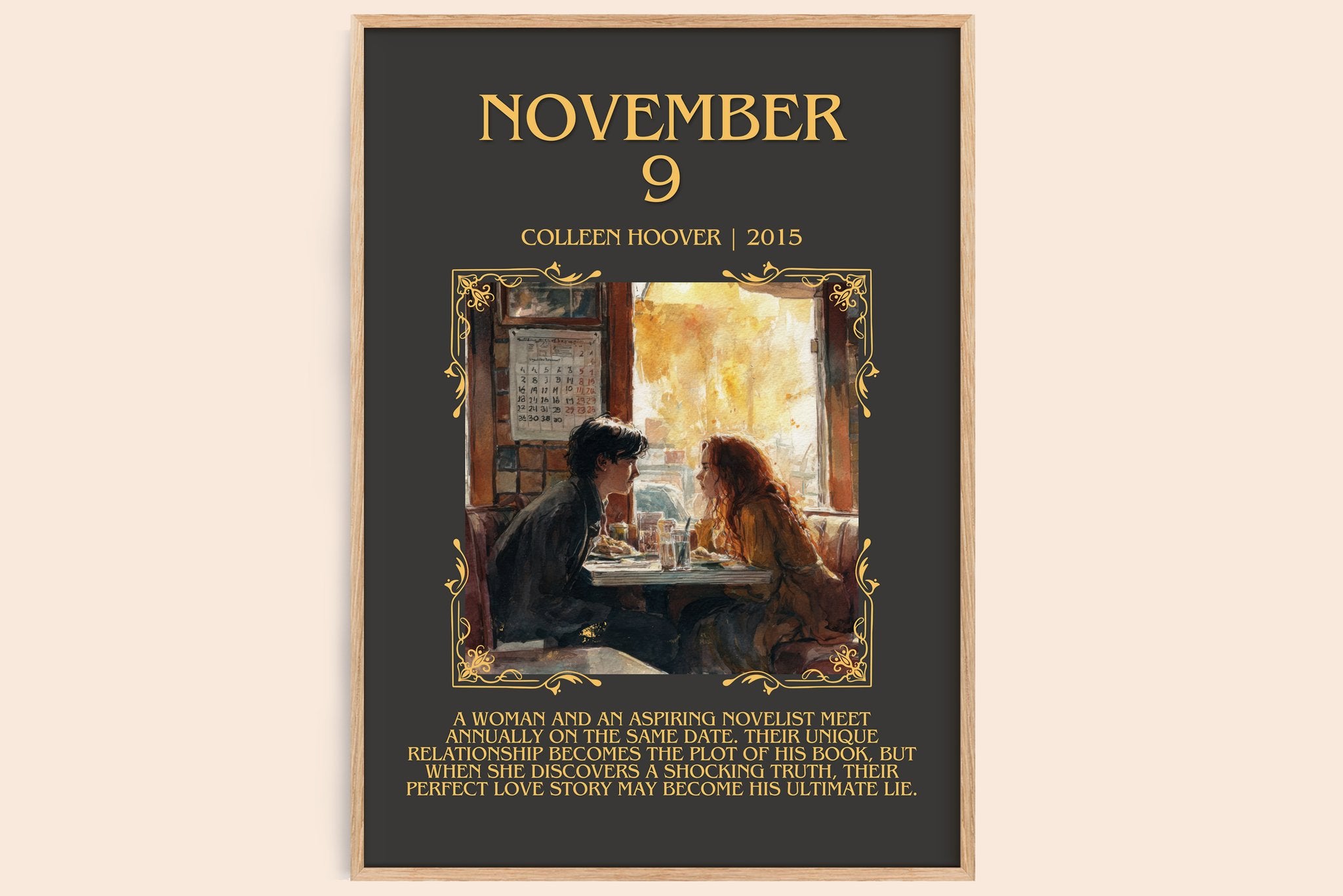 November 9 Minimalist Book Poster by Colleen Hoover