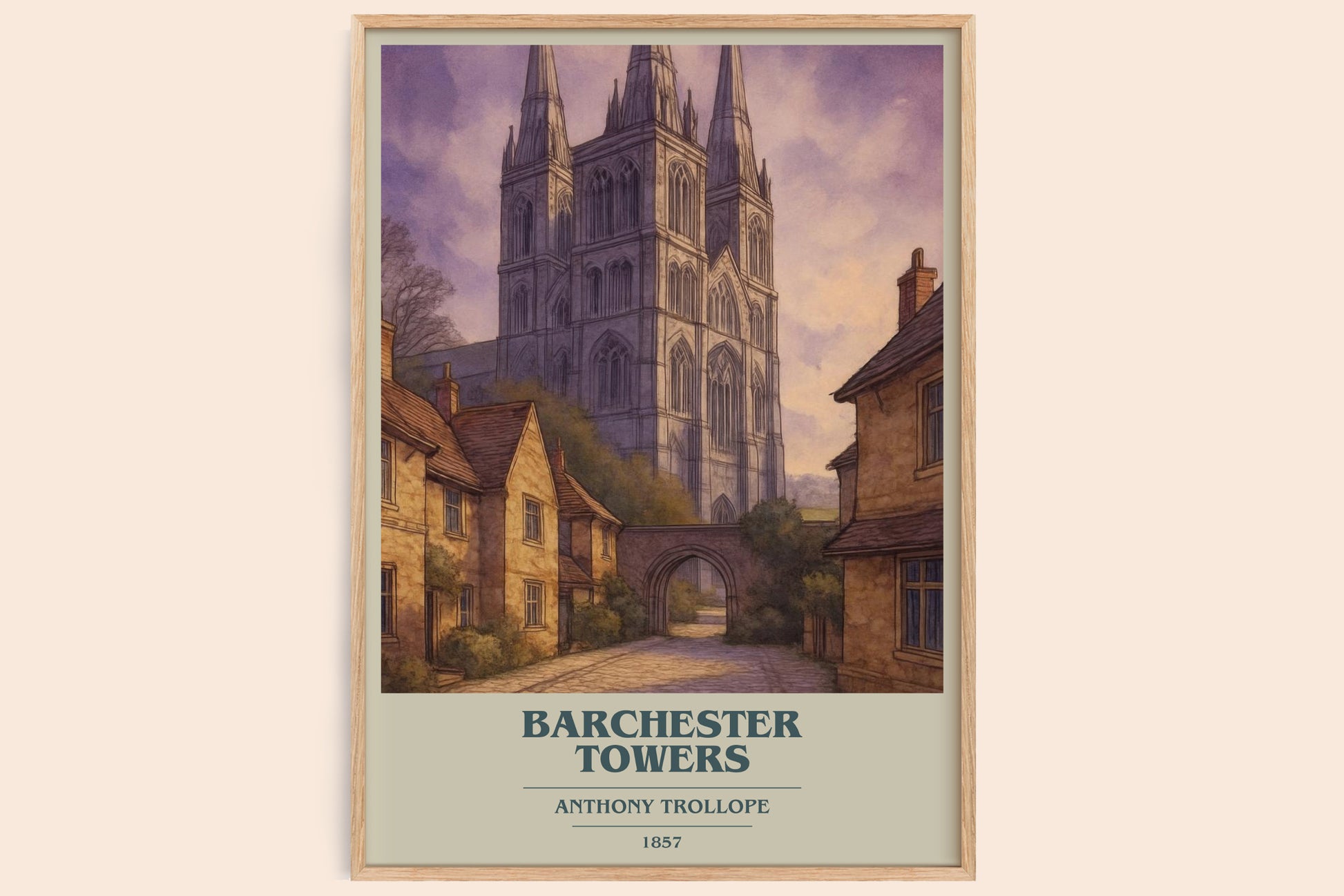 Barchester Towers book cover book poster by Anthony Trollope – framed literary art print