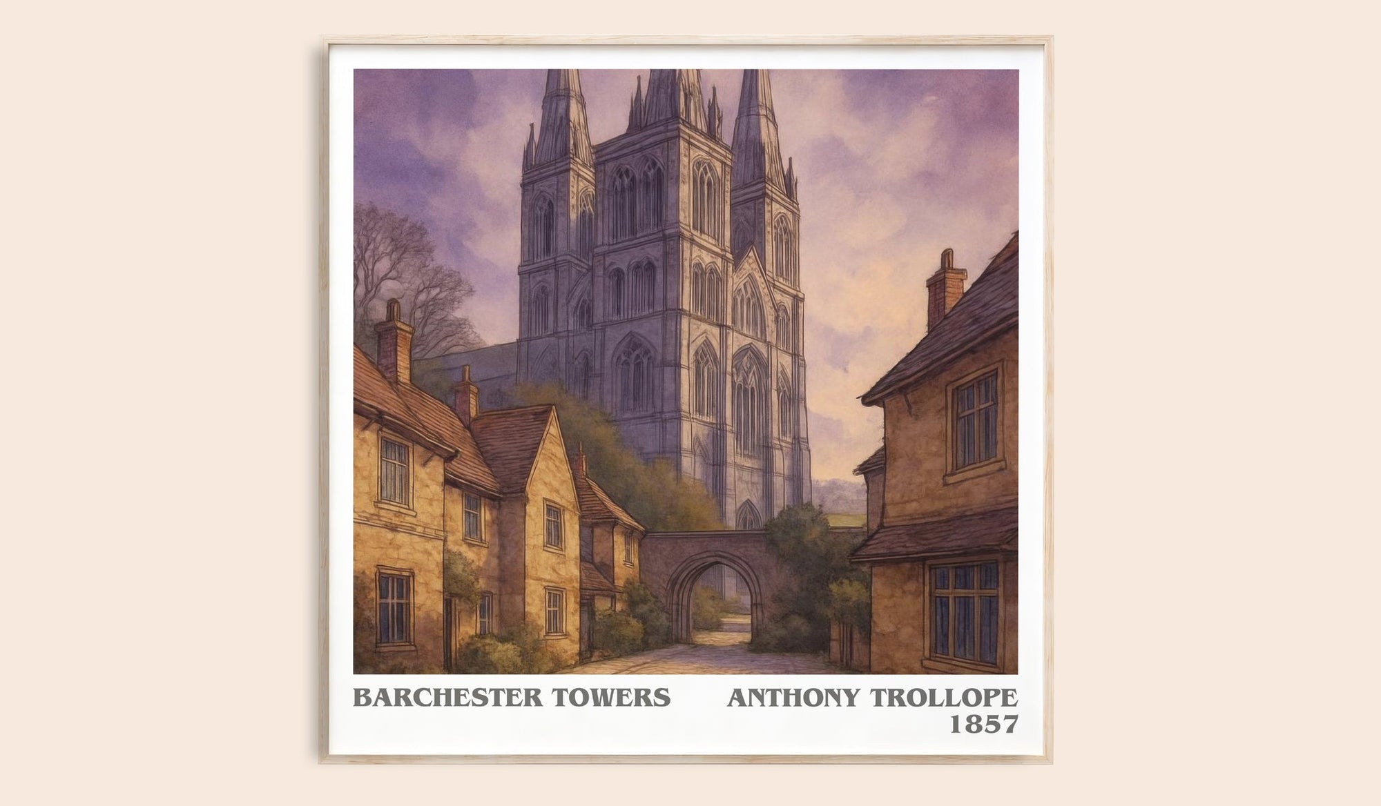 Barchester Towers literary book poster by Anthony Trollope – framed literary art print