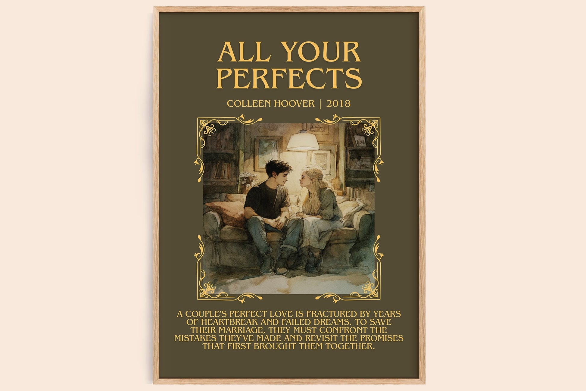 All Your Perfects minimalist book poster by Colleen Hoover – framed literary art print