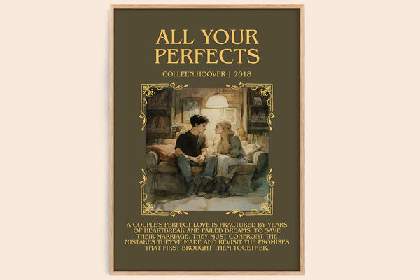 All Your Perfects minimalist book poster by Colleen Hoover – framed literary art print