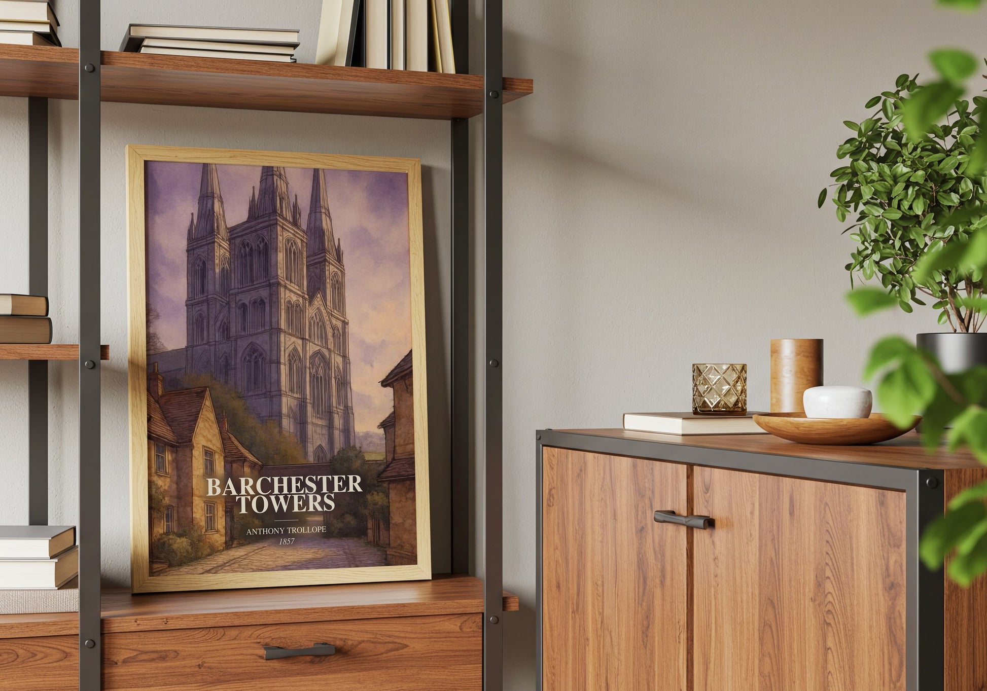 Barchester Towers book watercolour illustration paper finish options – matte satin gloss