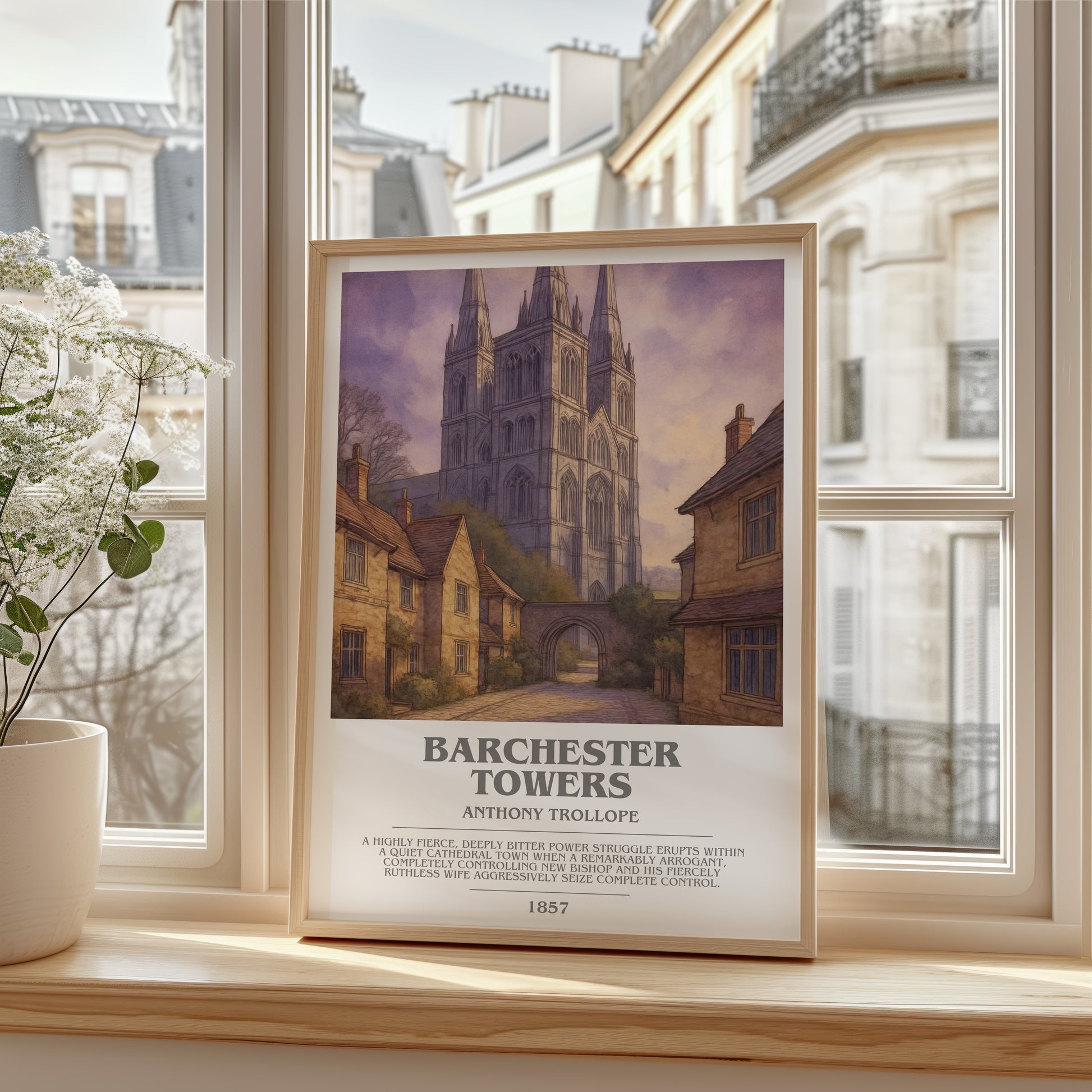 Barchester Towers bookish poster colour and style options – Anthony Trollope book art