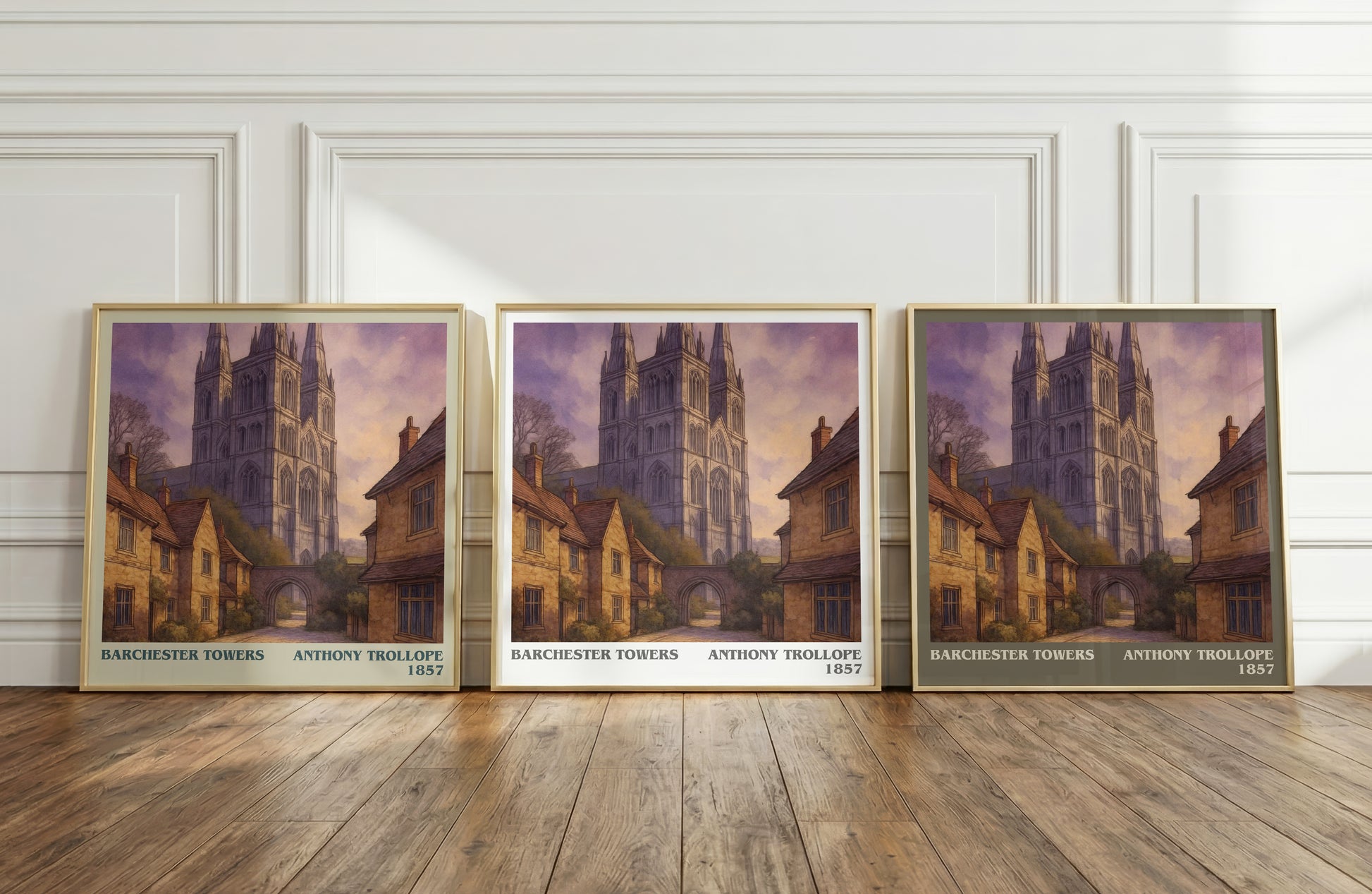 Barchester Towers literary art print colour and style options – Anthony Trollope book art