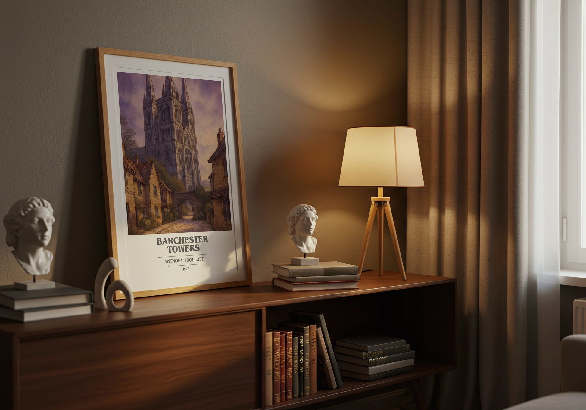 Barchester Towers book cover book poster framed on wall – classic literature wall art