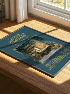 Letters from Father Christmas Minimalist Book Poster by J. Tolkien – print on a sunlit desk
