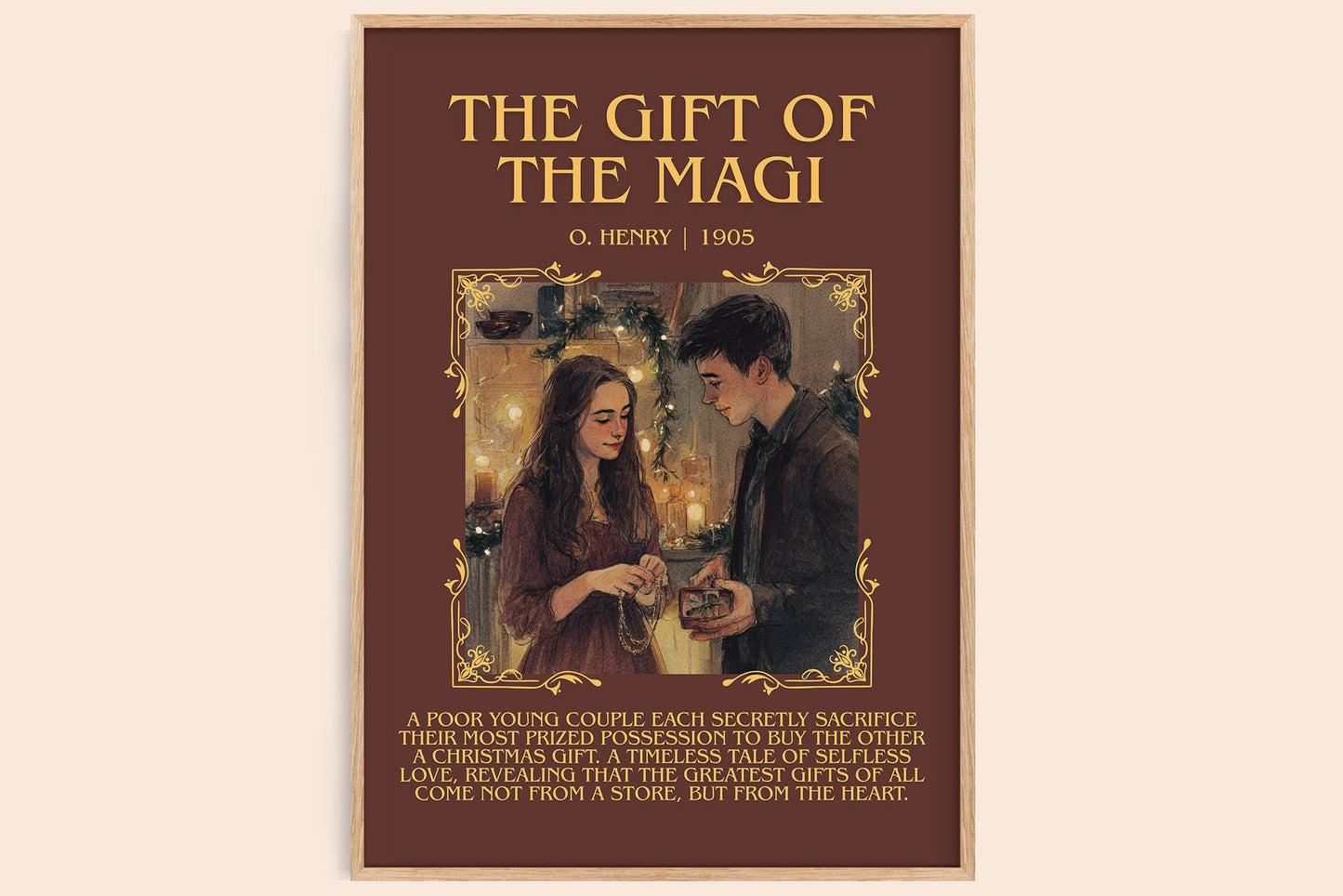 The Gift Of The Magi minimalist book poster by O. Henry – framed literary art print