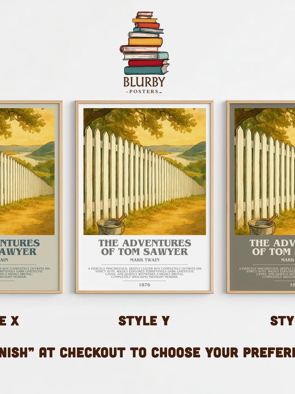 The Adventures Of Tom Sawyer bookish print in frame leaning in hallway – childrens wall art