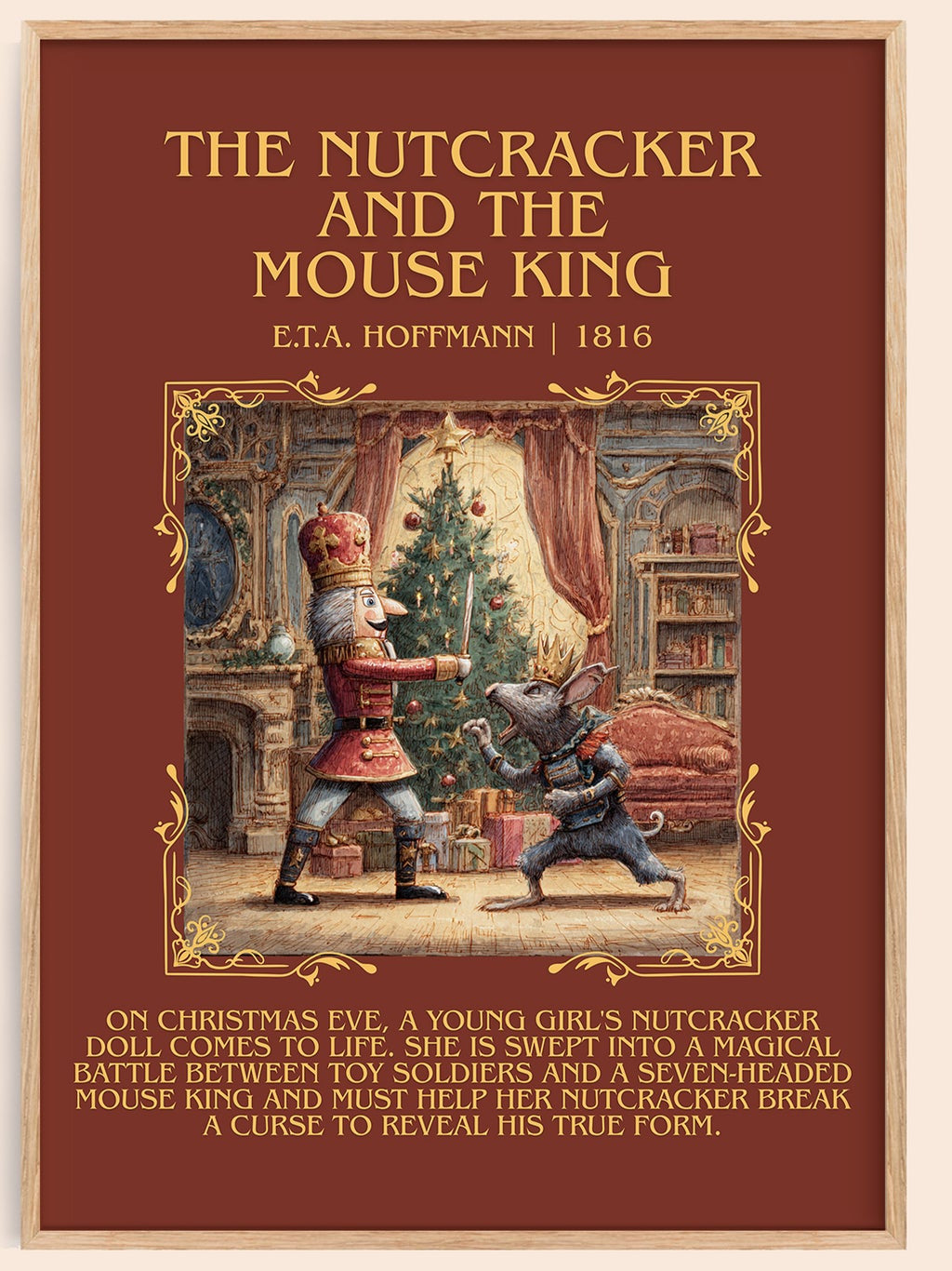 Nutcracker and the Mouse King minimalist book poster by E. T. A. Hoffmann – framed literary art print