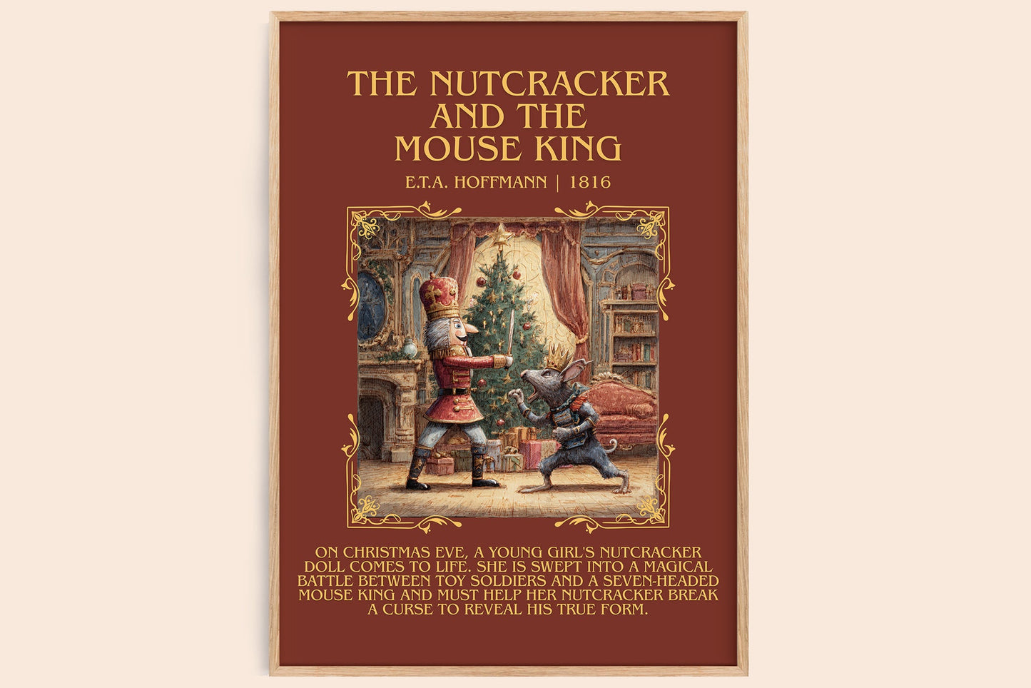 Nutcracker and the Mouse King minimalist book poster by E. T. A. Hoffmann – framed literary art print