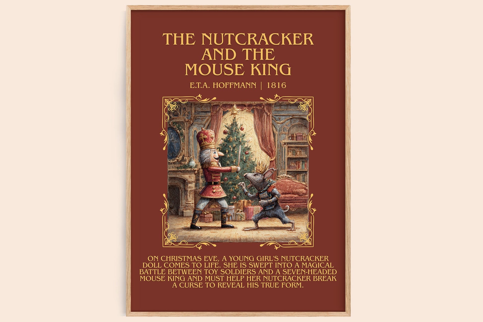 Nutcracker and the Mouse King minimalist book poster by E. T. A. Hoffmann – framed literary art print